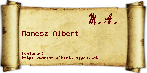 Manesz Albert névjegykártya