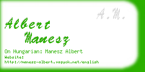 albert manesz business card